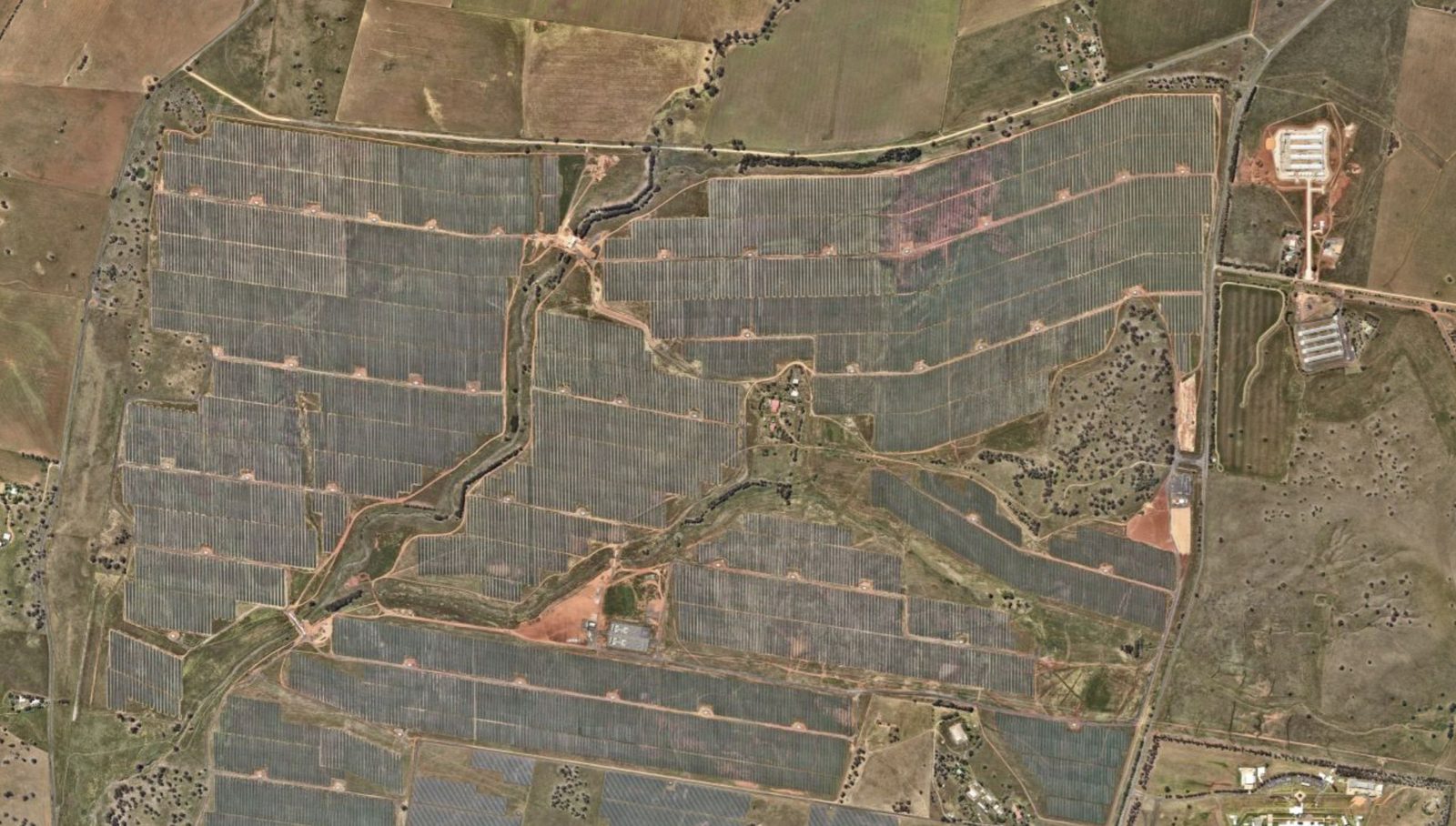 Wellington North Solar Farm aerial view